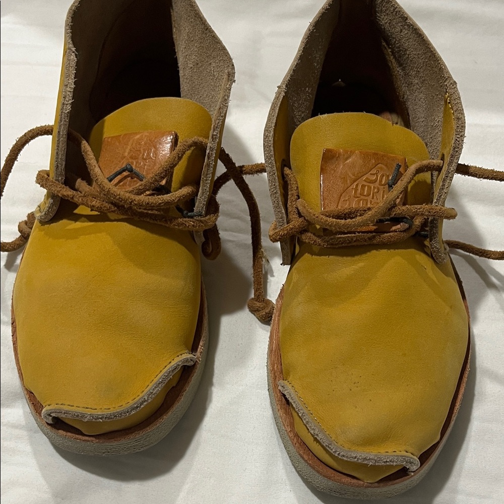 Yellow Leather Moccasins